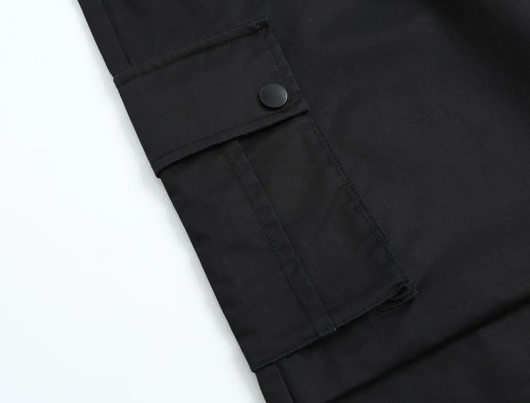 Trendy Low-Waisted Cargo Pant Featuring Whiskering and Flap Pockets