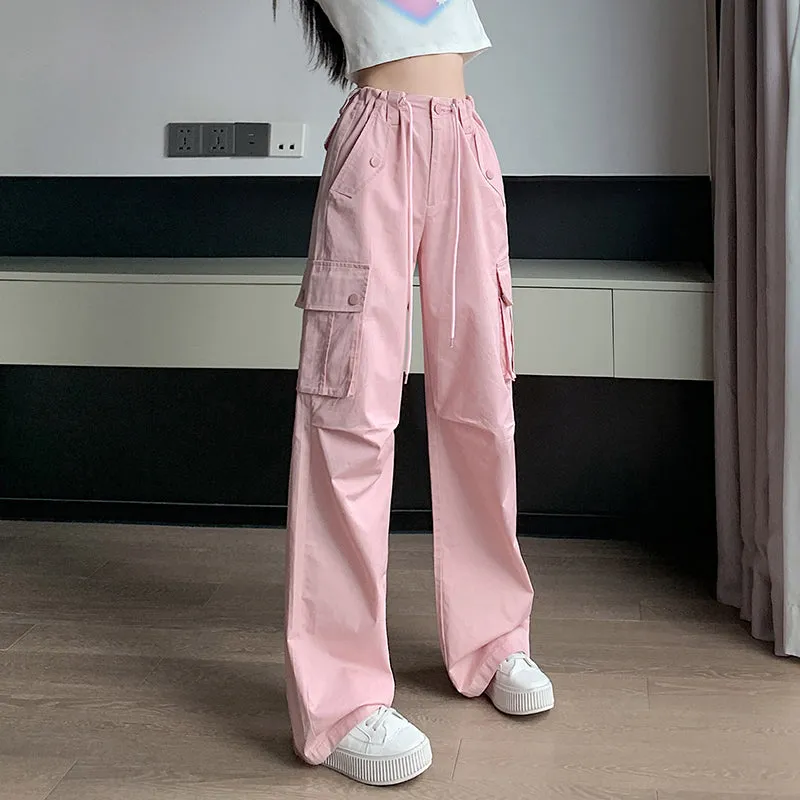 Trendy Low-Waisted Cargo Pant Featuring Whiskering and Flap Pockets