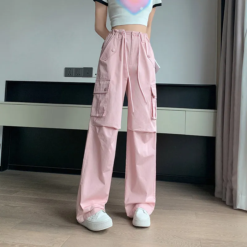 Trendy Low-Waisted Cargo Pant Featuring Whiskering and Flap Pockets