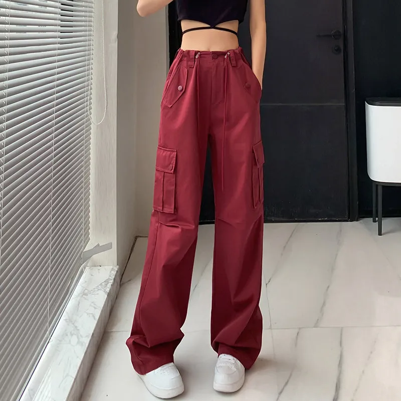 Trendy Low-Waisted Cargo Pant Featuring Whiskering and Flap Pockets