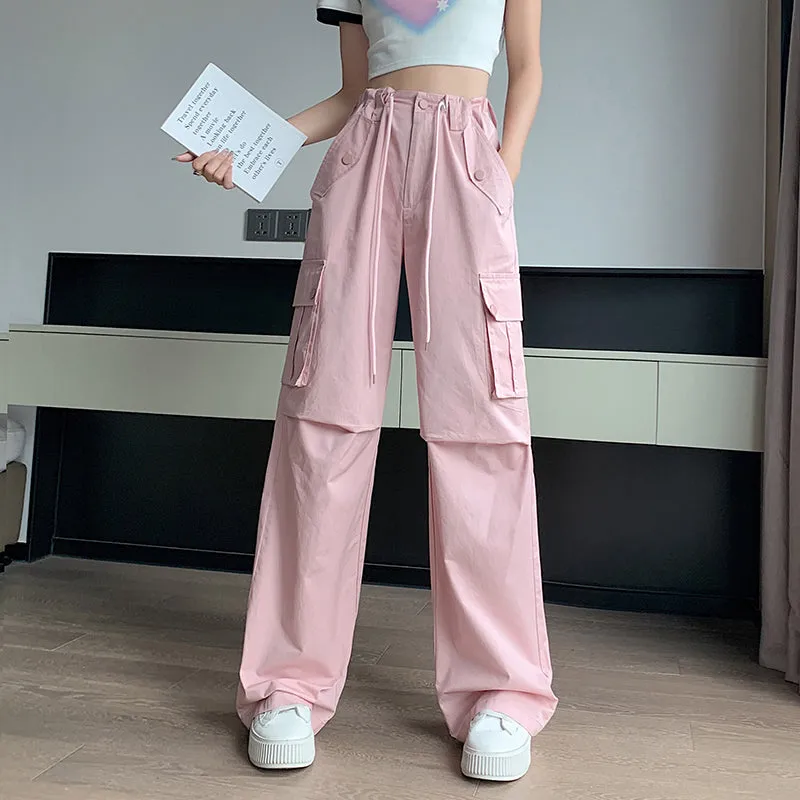 Trendy Low-Waisted Cargo Pant Featuring Whiskering and Flap Pockets
