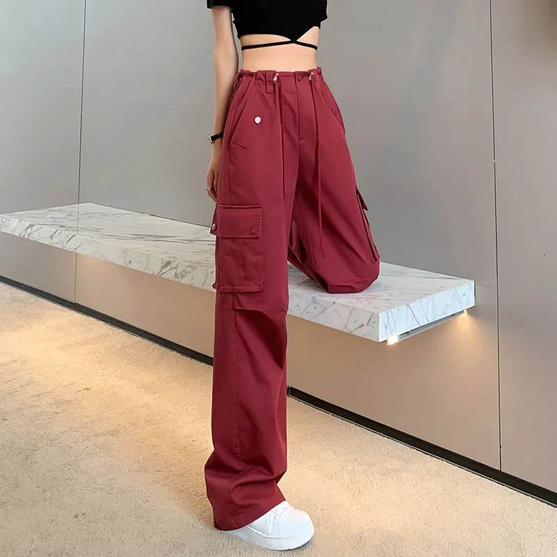 Trendy Low-Waisted Cargo Pant Featuring Whiskering and Flap Pockets
