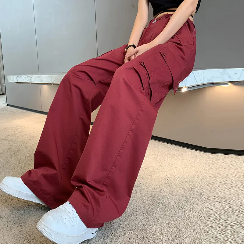 Trendy Low-Waisted Cargo Pant Featuring Whiskering and Flap Pockets