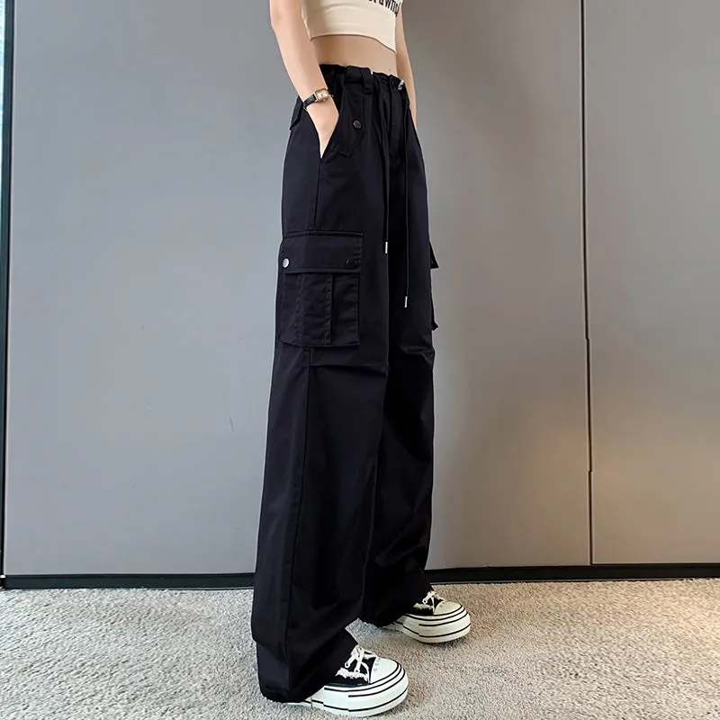 Trendy Low-Waisted Cargo Pant Featuring Whiskering and Flap Pockets