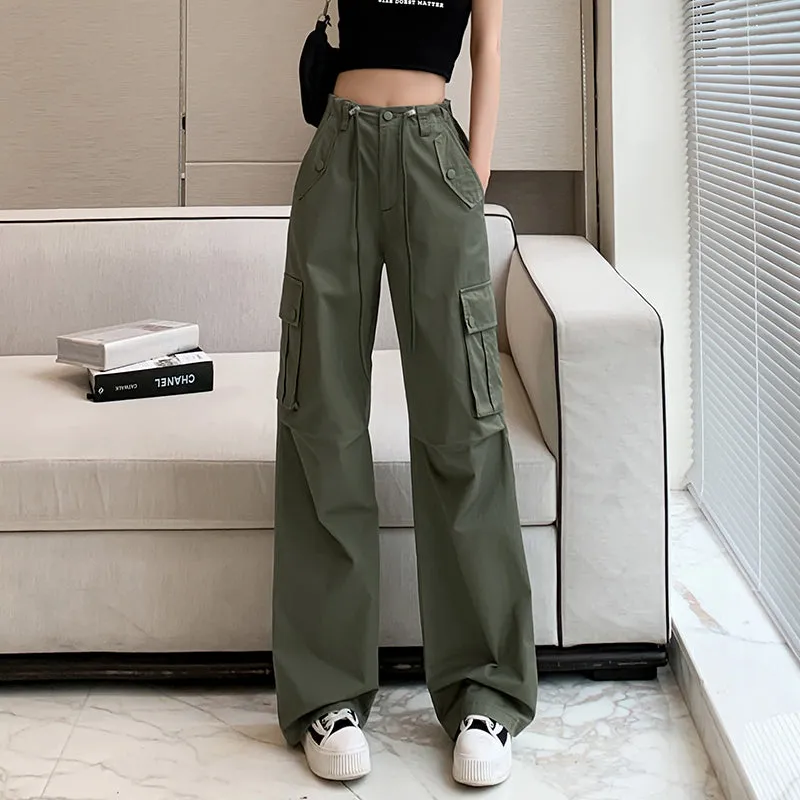 Trendy Low-Waisted Cargo Pant Featuring Whiskering and Flap Pockets