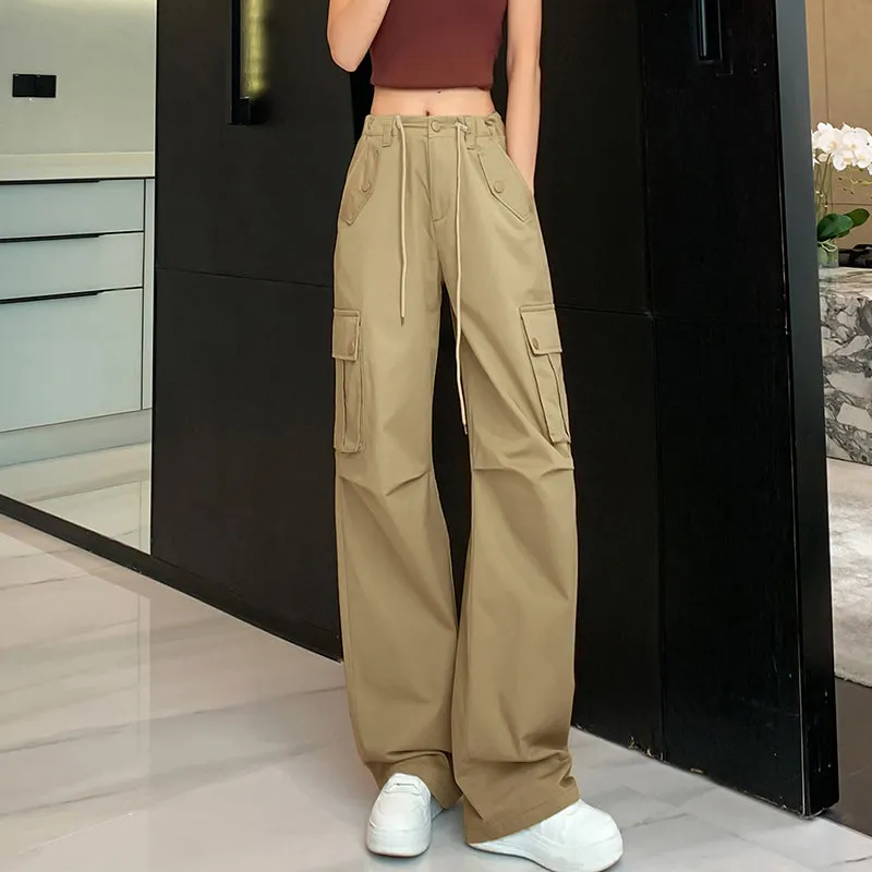 Trendy Low-Waisted Cargo Pant Featuring Whiskering and Flap Pockets