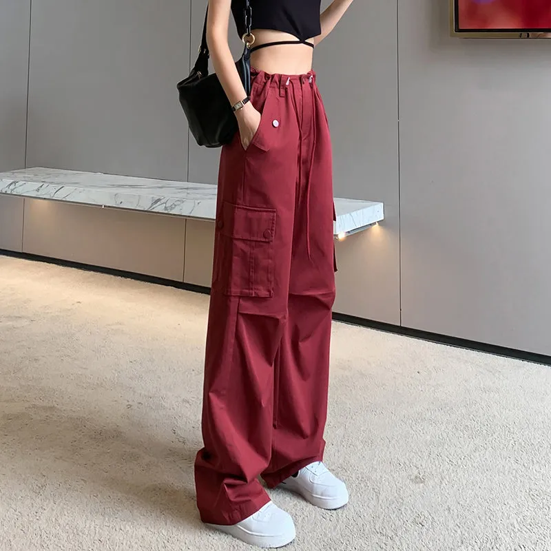 Trendy Low-Waisted Cargo Pant Featuring Whiskering and Flap Pockets