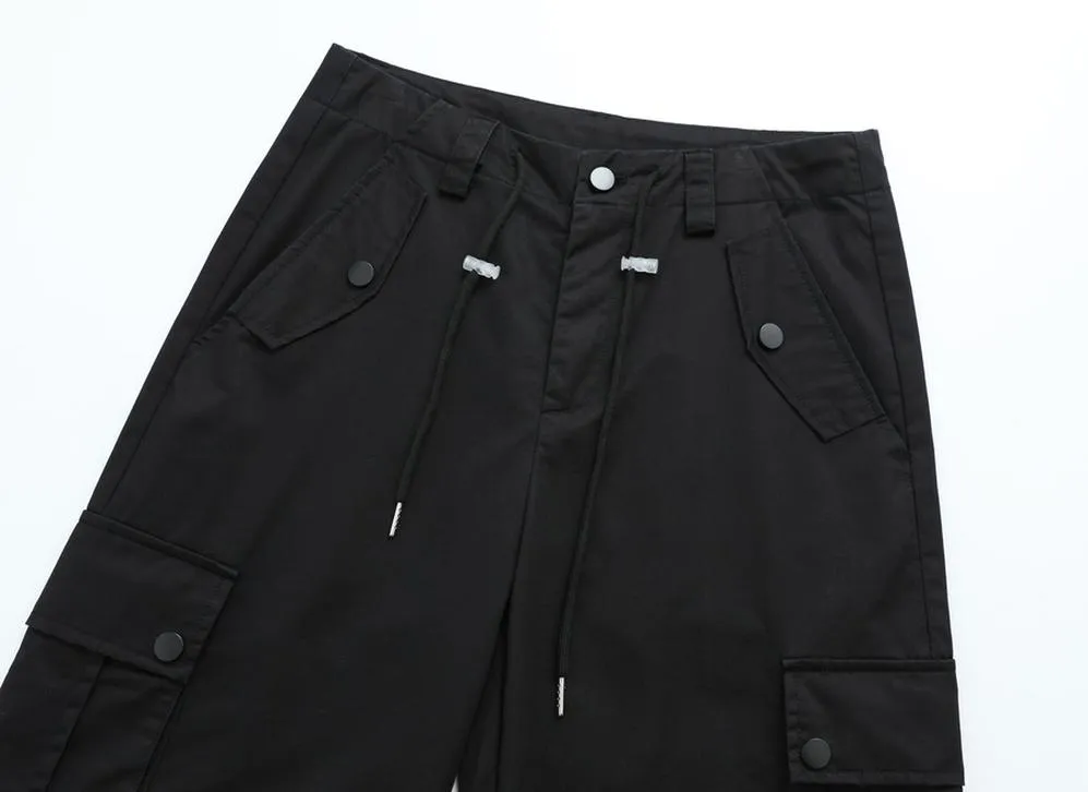 Trendy Low-Waisted Cargo Pant Featuring Whiskering and Flap Pockets