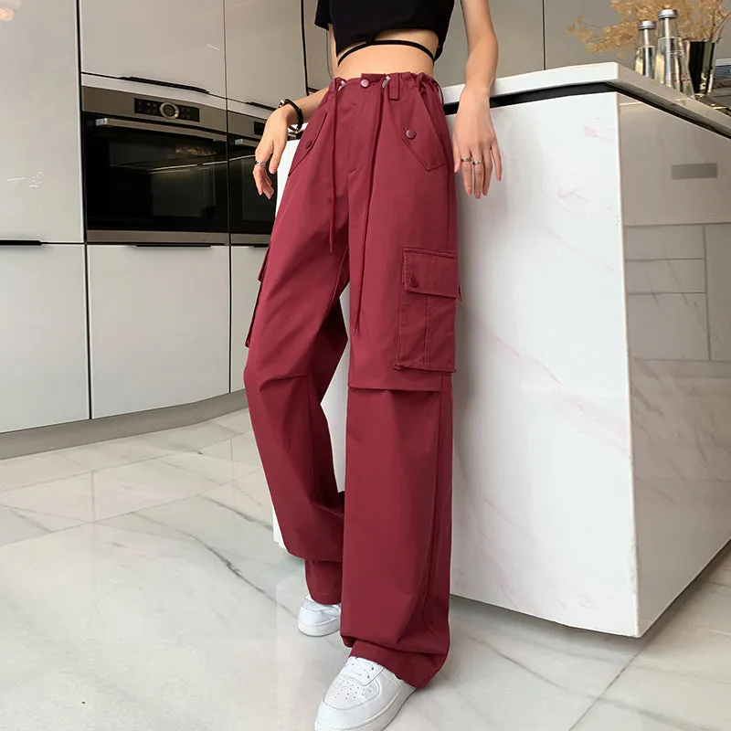Trendy Low-Waisted Cargo Pant Featuring Whiskering and Flap Pockets