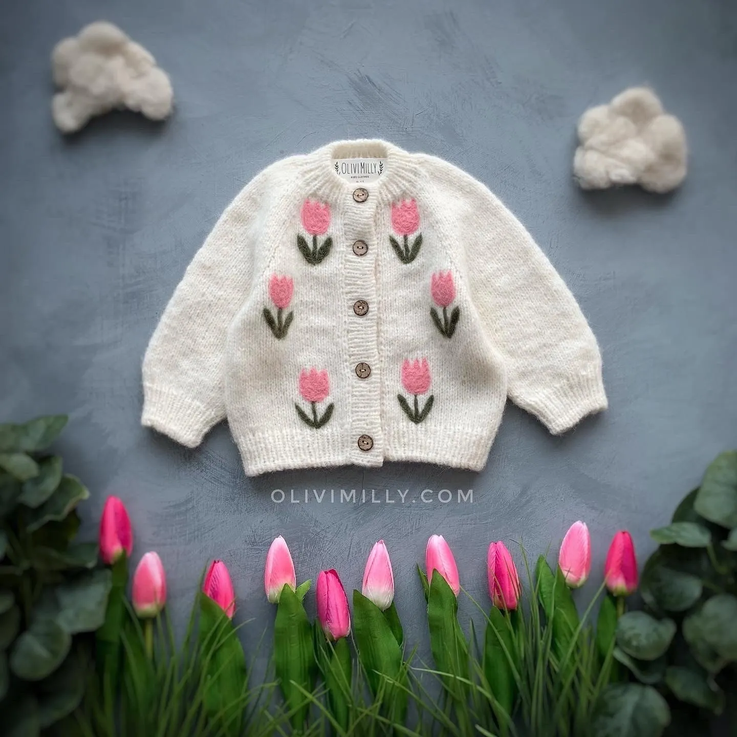 Tulips Cardigan | Off white