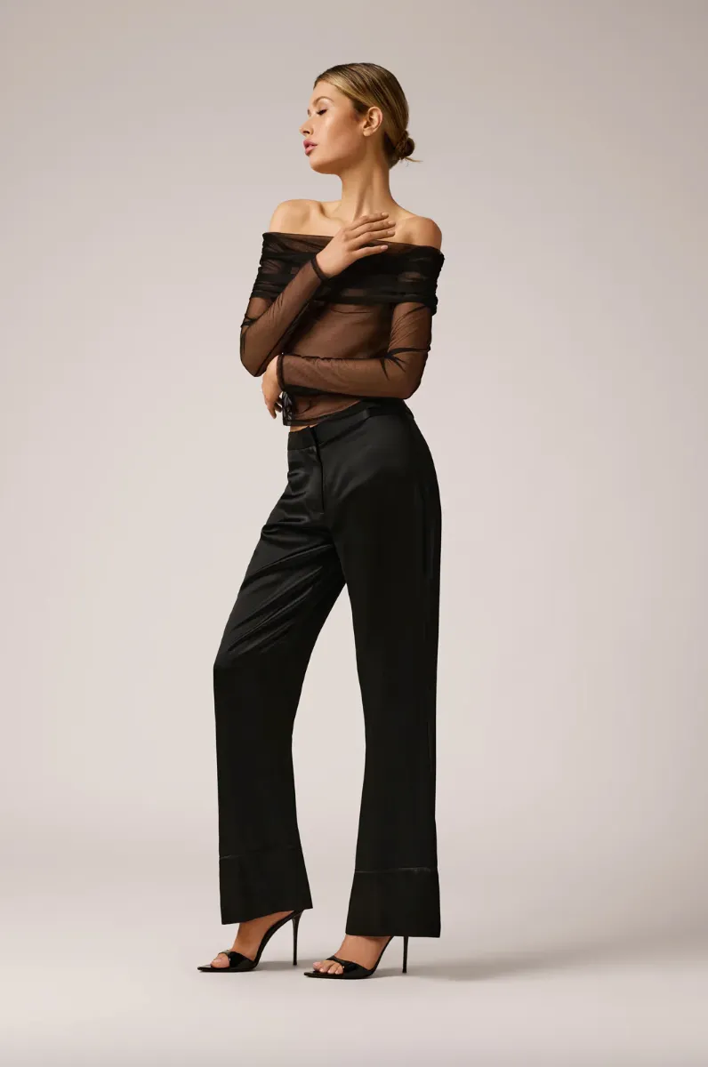 Tulle Off Shoulder Top