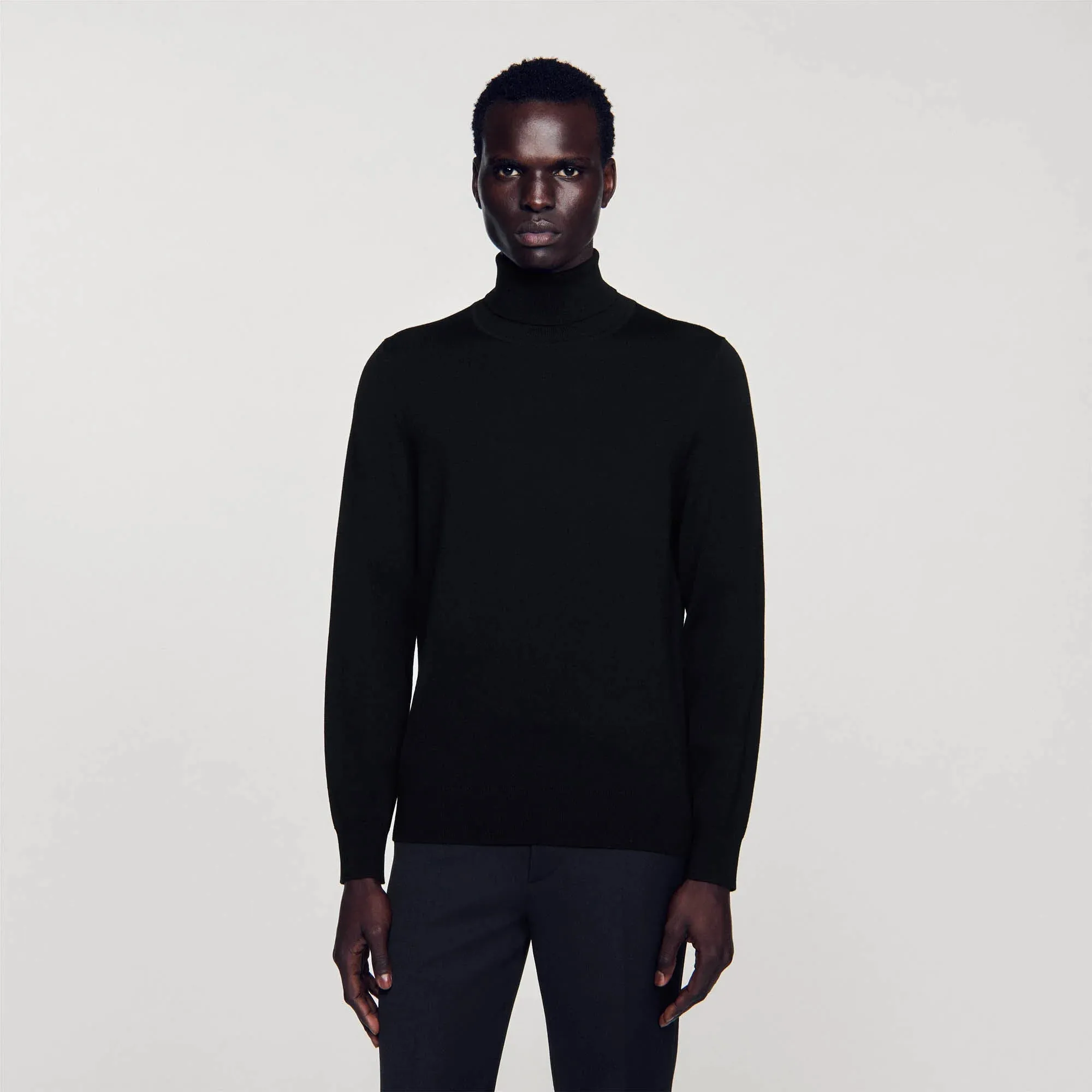 Turtleneck Roll Neck Wool Sweater Black