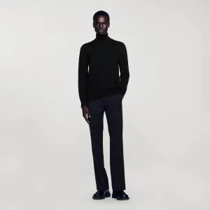 Turtleneck Roll Neck Wool Sweater Black