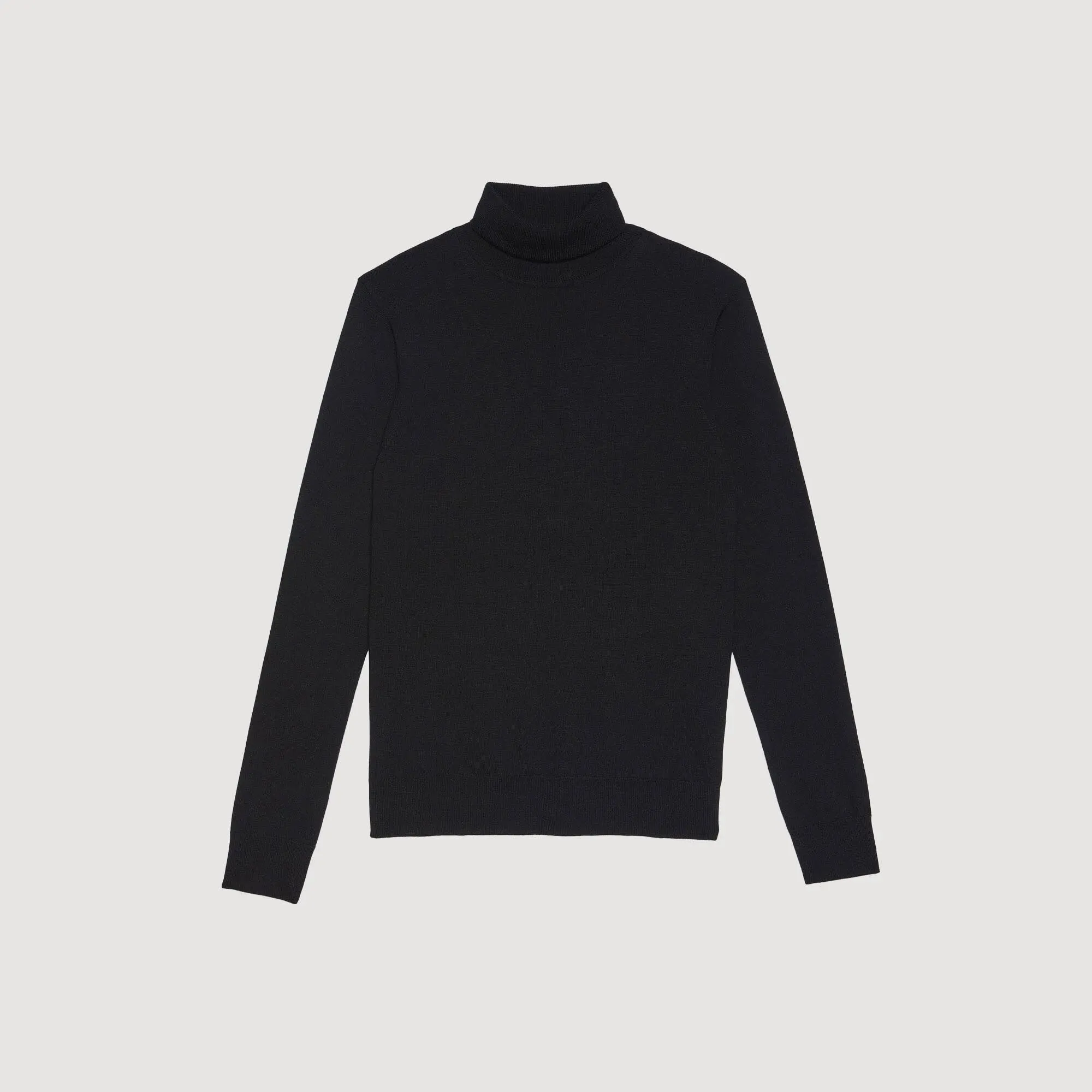 Turtleneck Roll Neck Wool Sweater Black