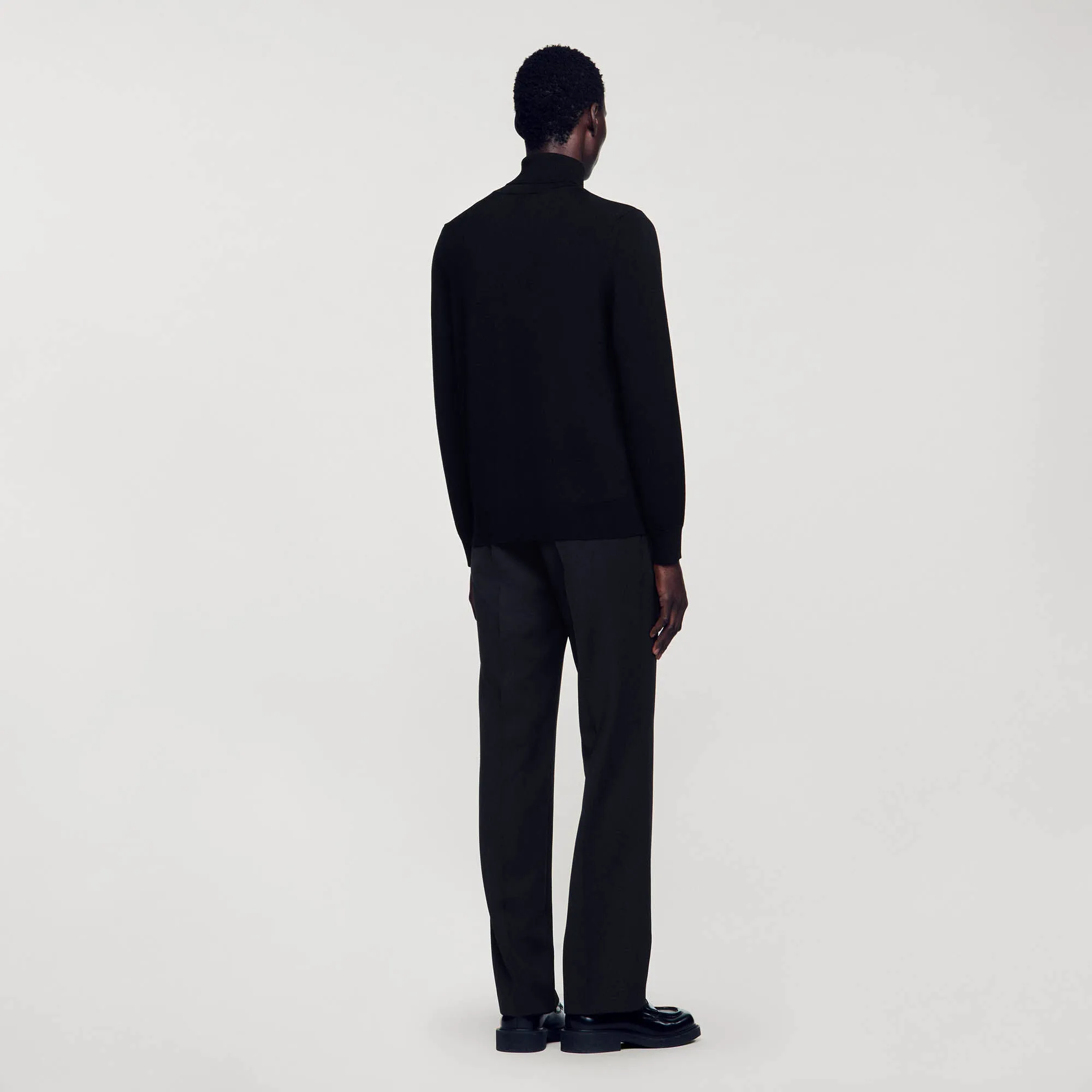 Turtleneck Roll Neck Wool Sweater Black