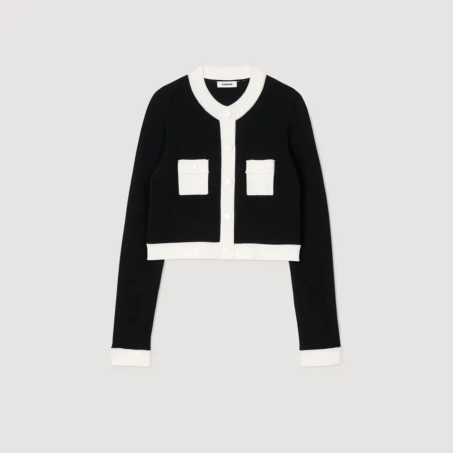 Two-Tone Cardigan Black