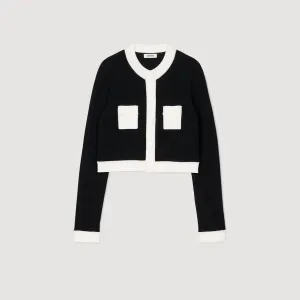 Two-Tone Cardigan Black