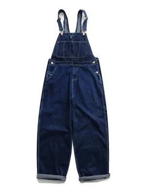 Unisex Vintage Large Pocket Denim Overalls