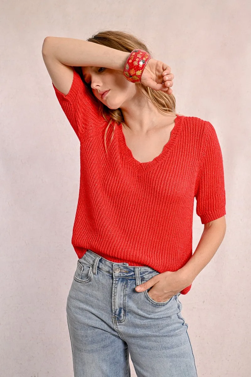 V-NECK KNIT SWEATER