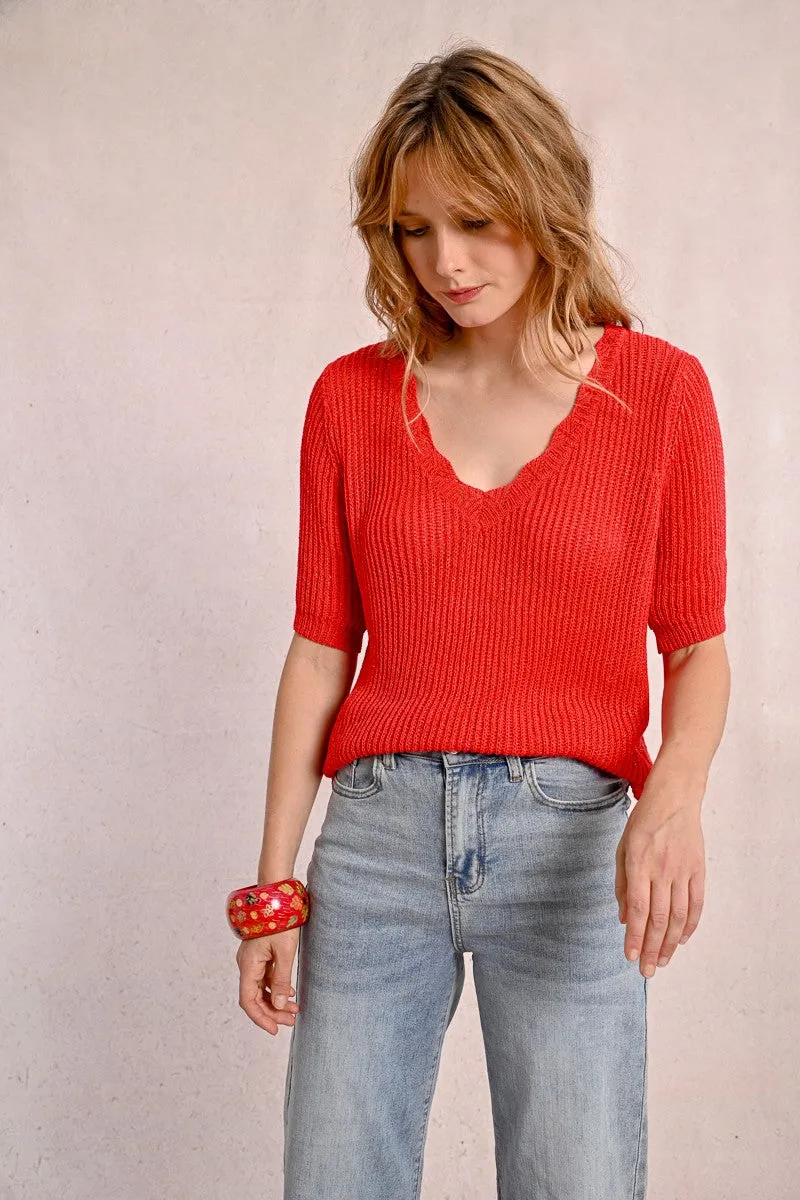 V-NECK KNIT SWEATER