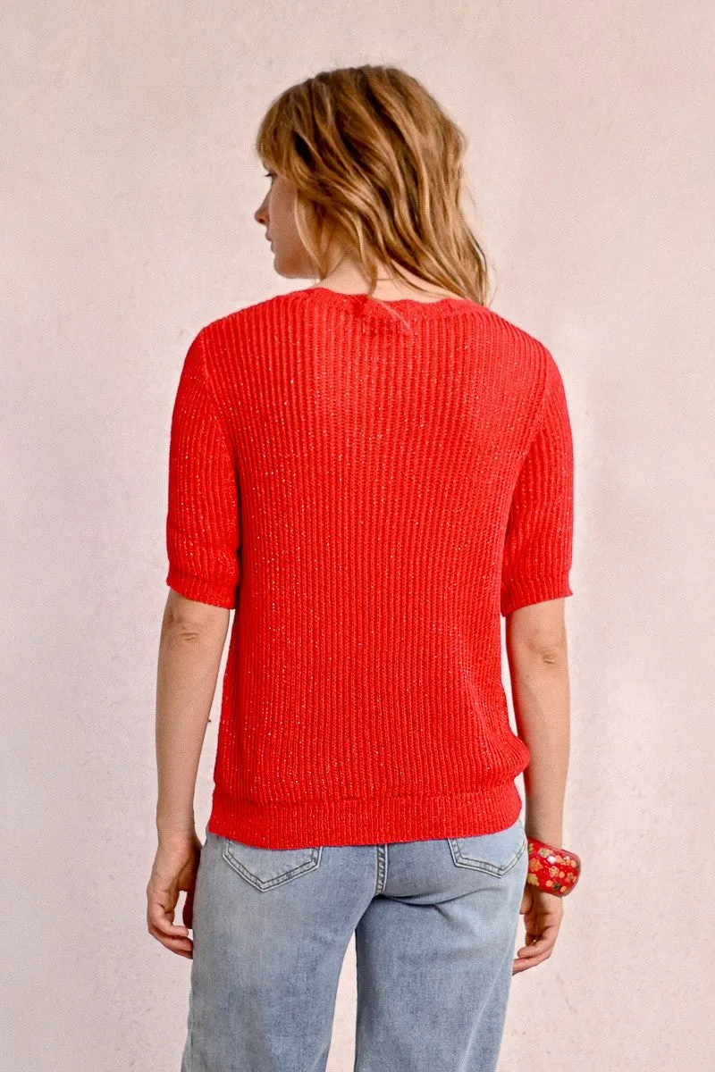 V-NECK KNIT SWEATER
