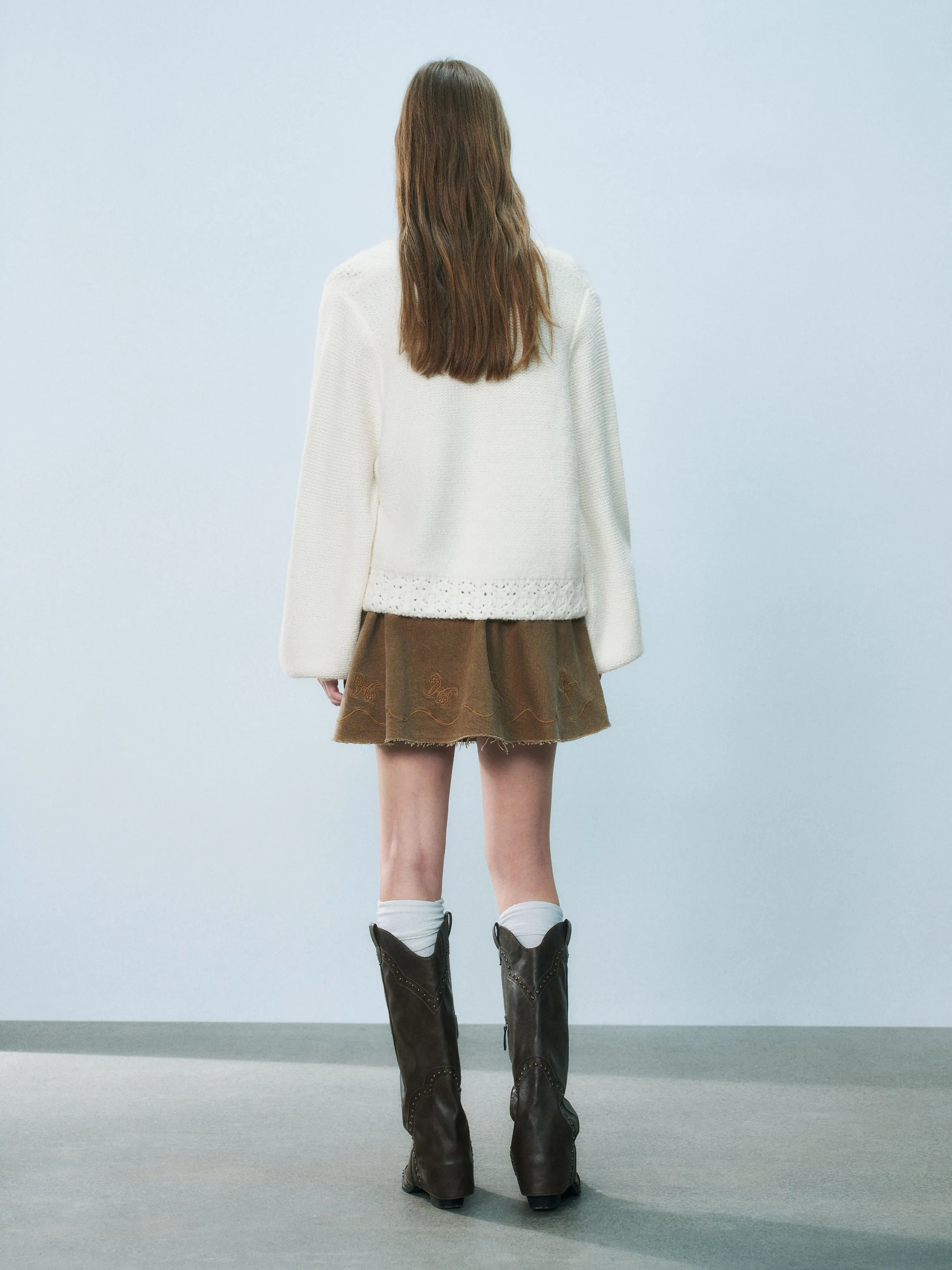 V-Neck Knitted Cardigans