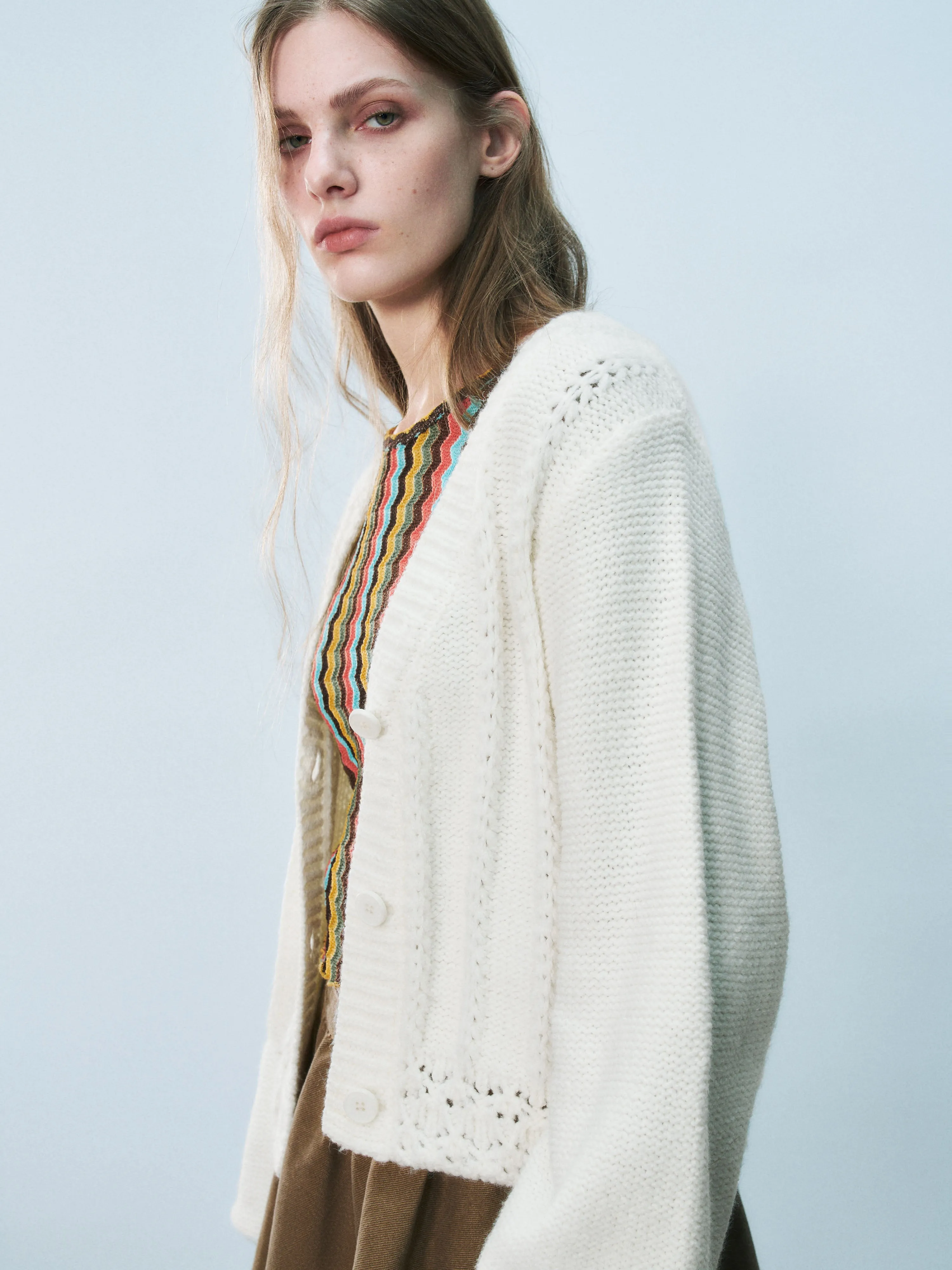 V-Neck Knitted Cardigans