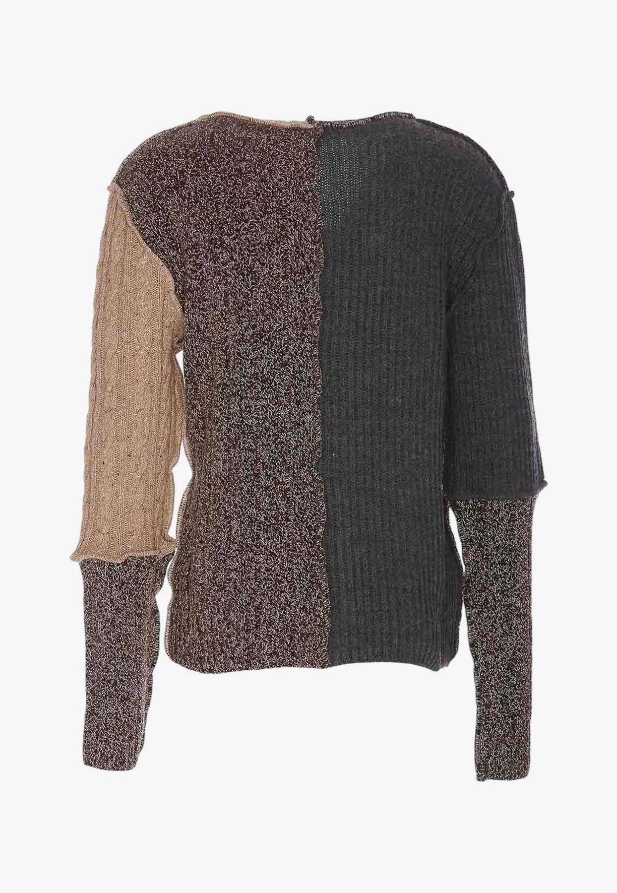 V-neck Patchwork Sweater