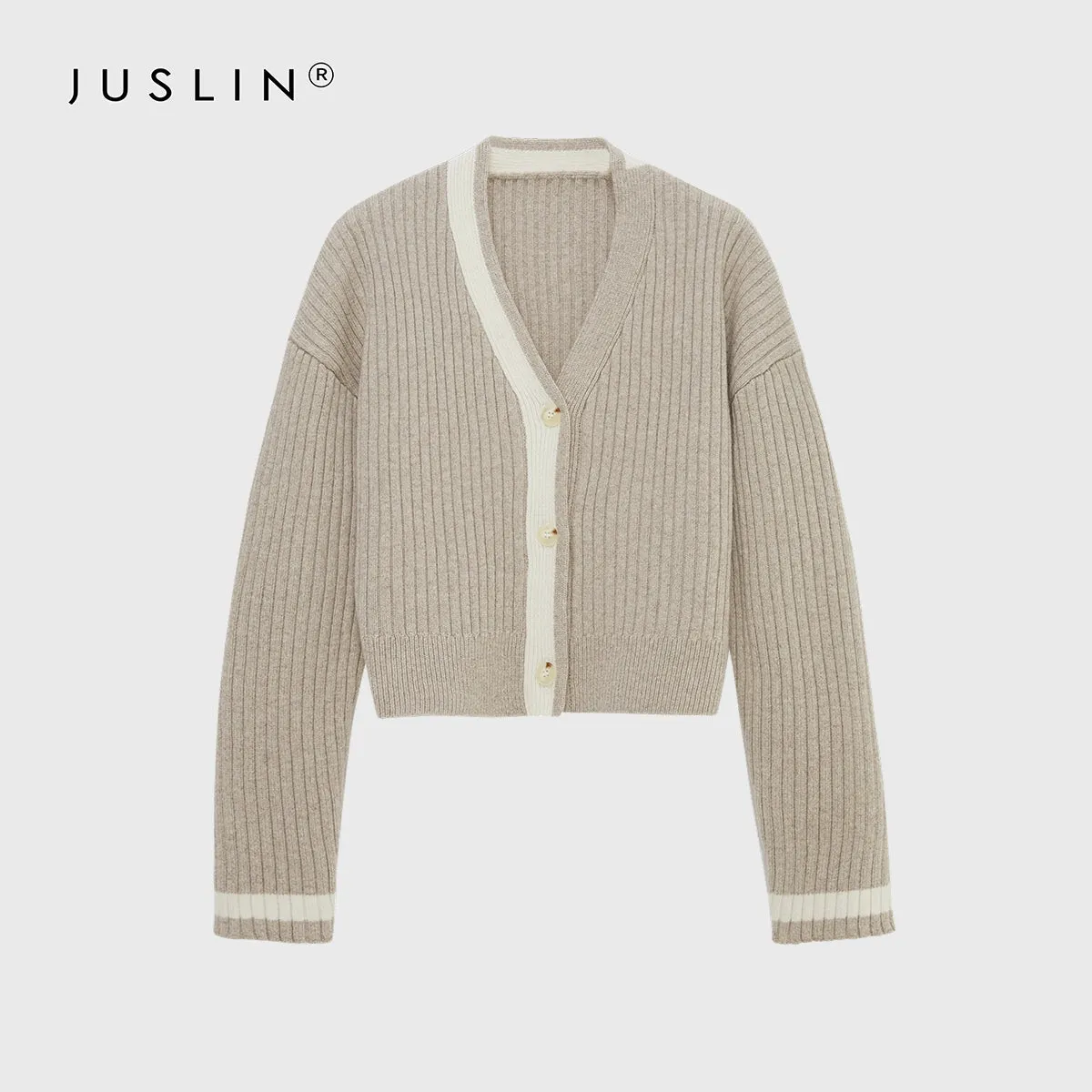 V-Neck Ribbed Cardigan