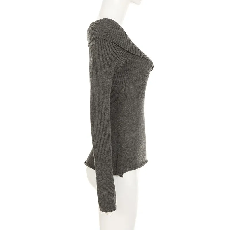 V-neck slim sweater