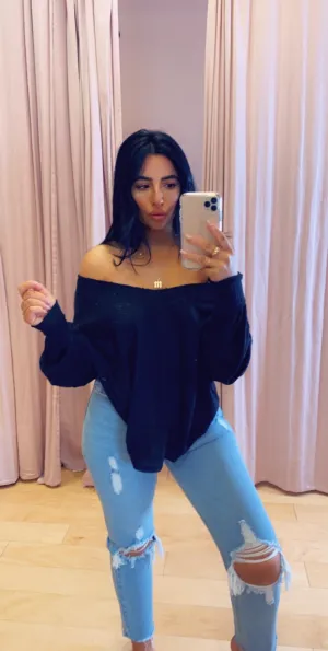 V Neck Thermal Bishop Sleeve Drop Shoulder Shirt