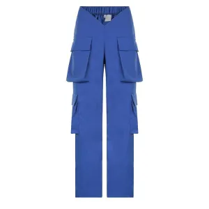 V waist pocket straight solid cargo pant
