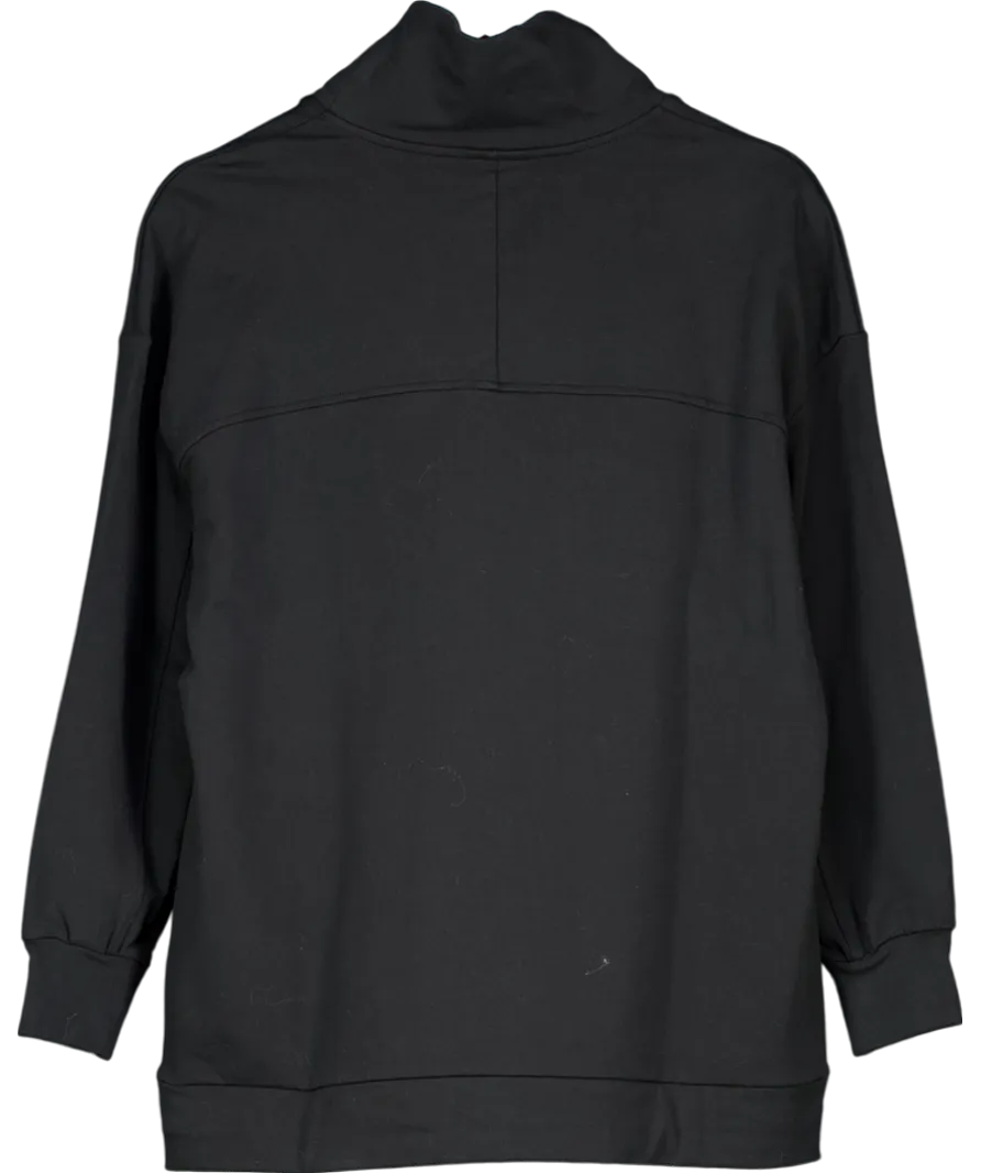 Varley Black Morrison High Neck Cotton Blend Sweatshirt UK M