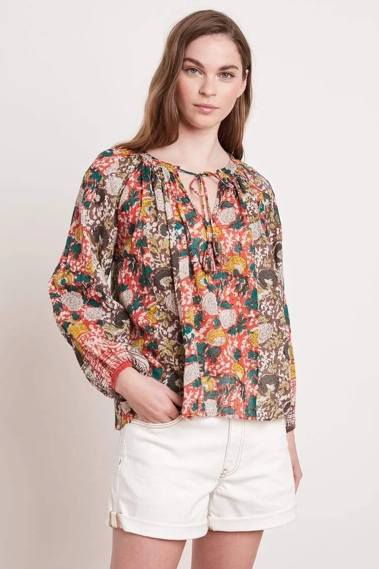 Velvet - Paz Raglan top in Multi