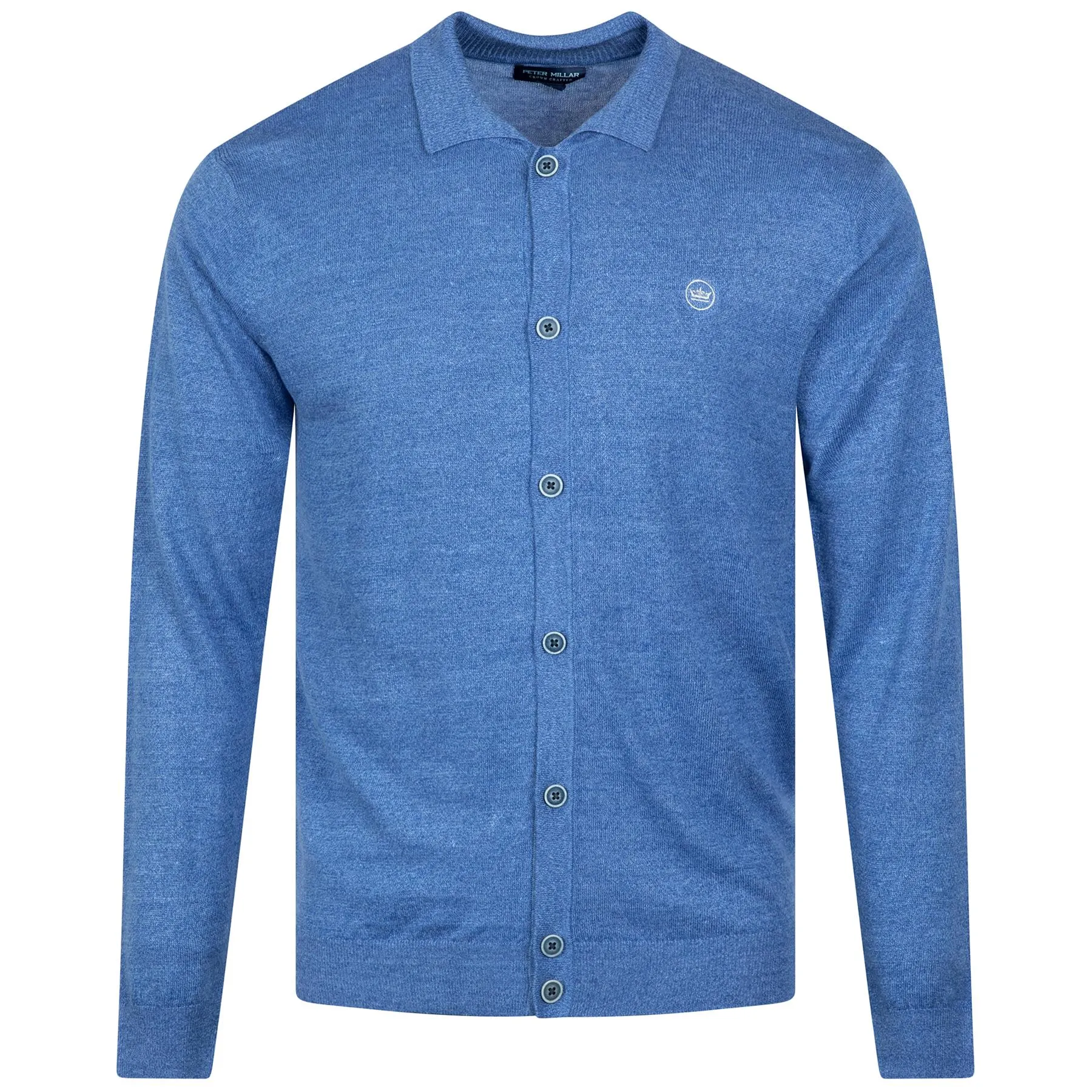 Villa Full-Button Cardigan Marina Blue