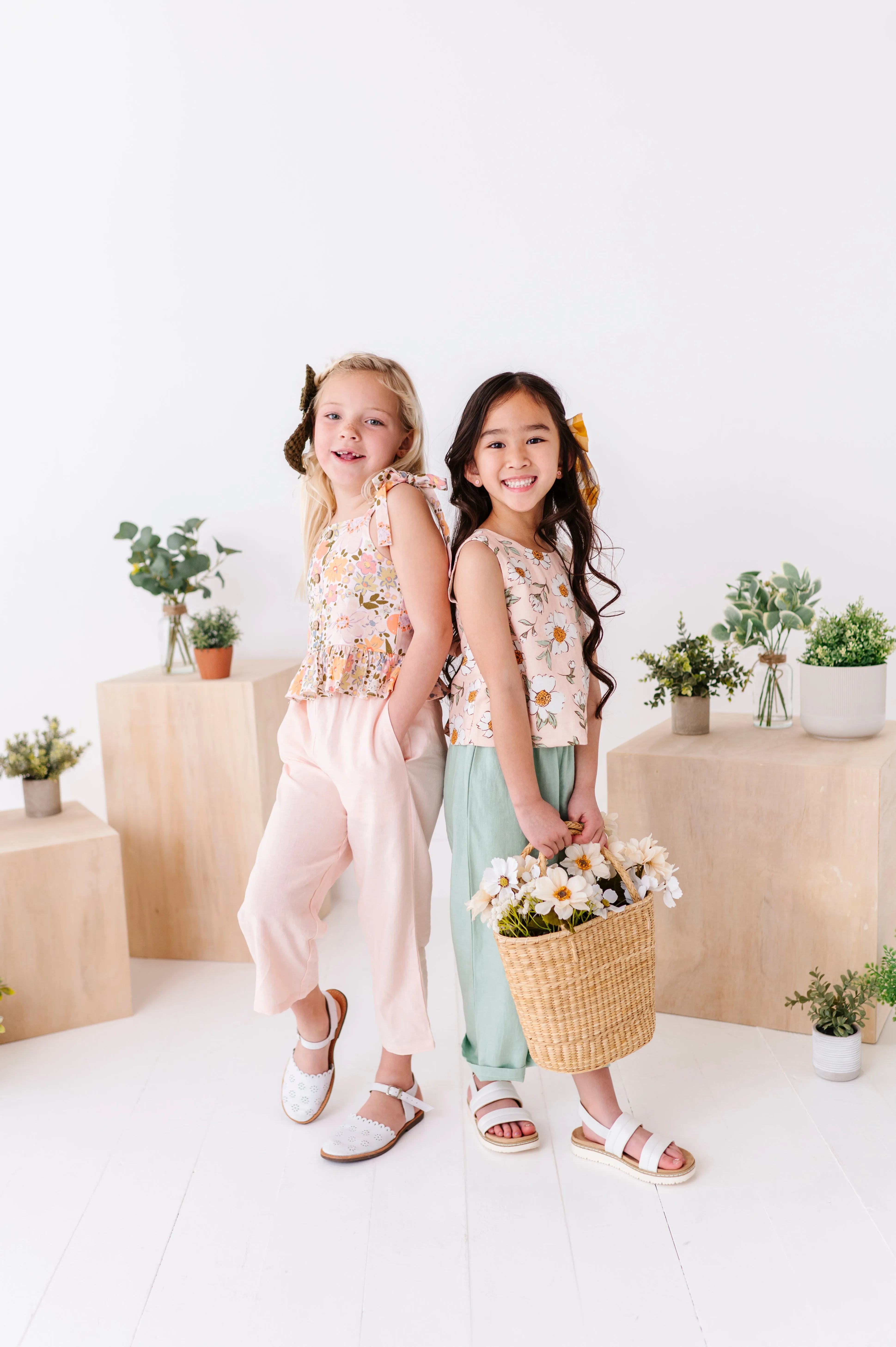 Vintage Blooms | Peplum   Crop Pants Set