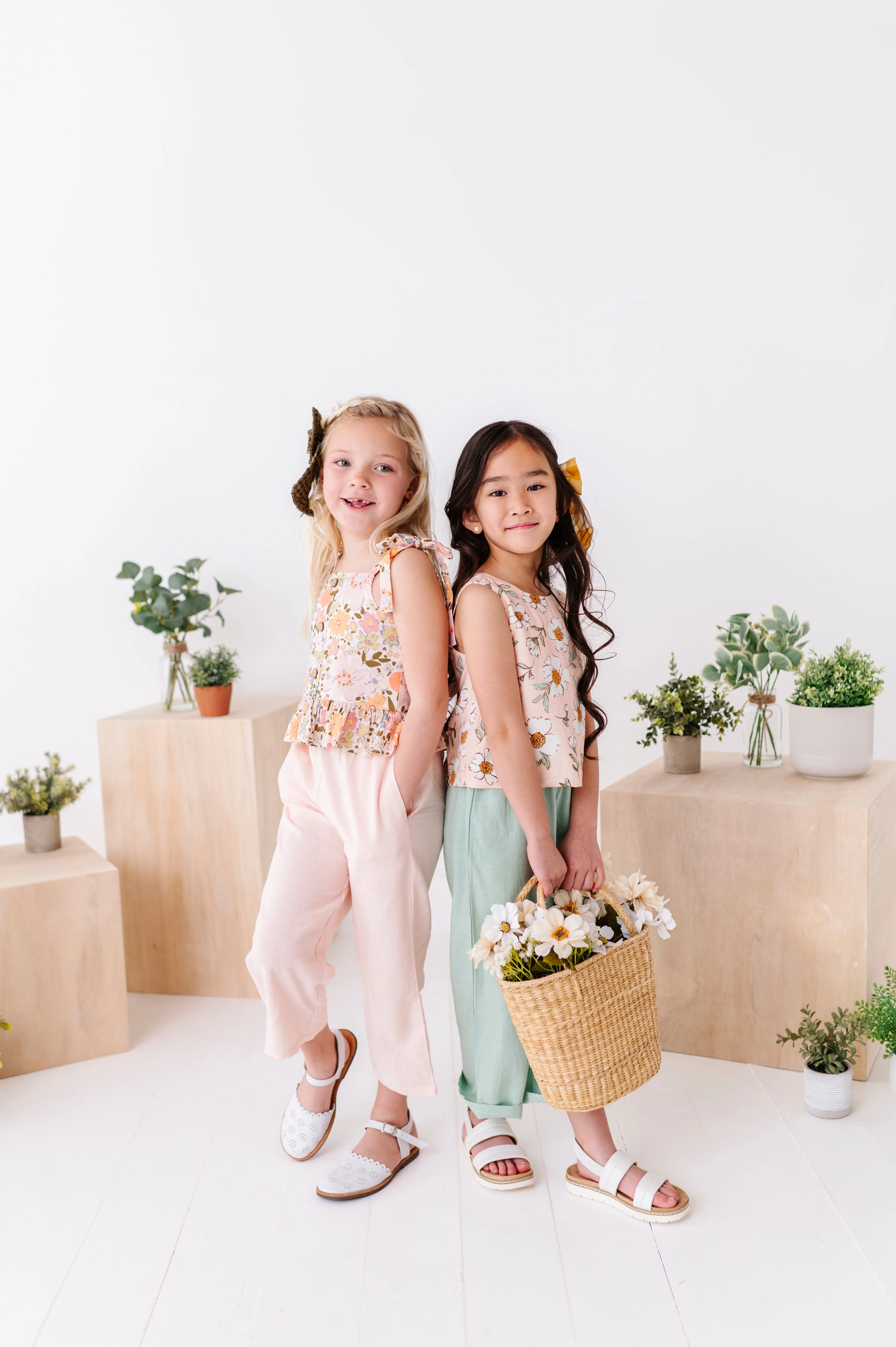 Vintage Blooms | Peplum   Crop Pants Set