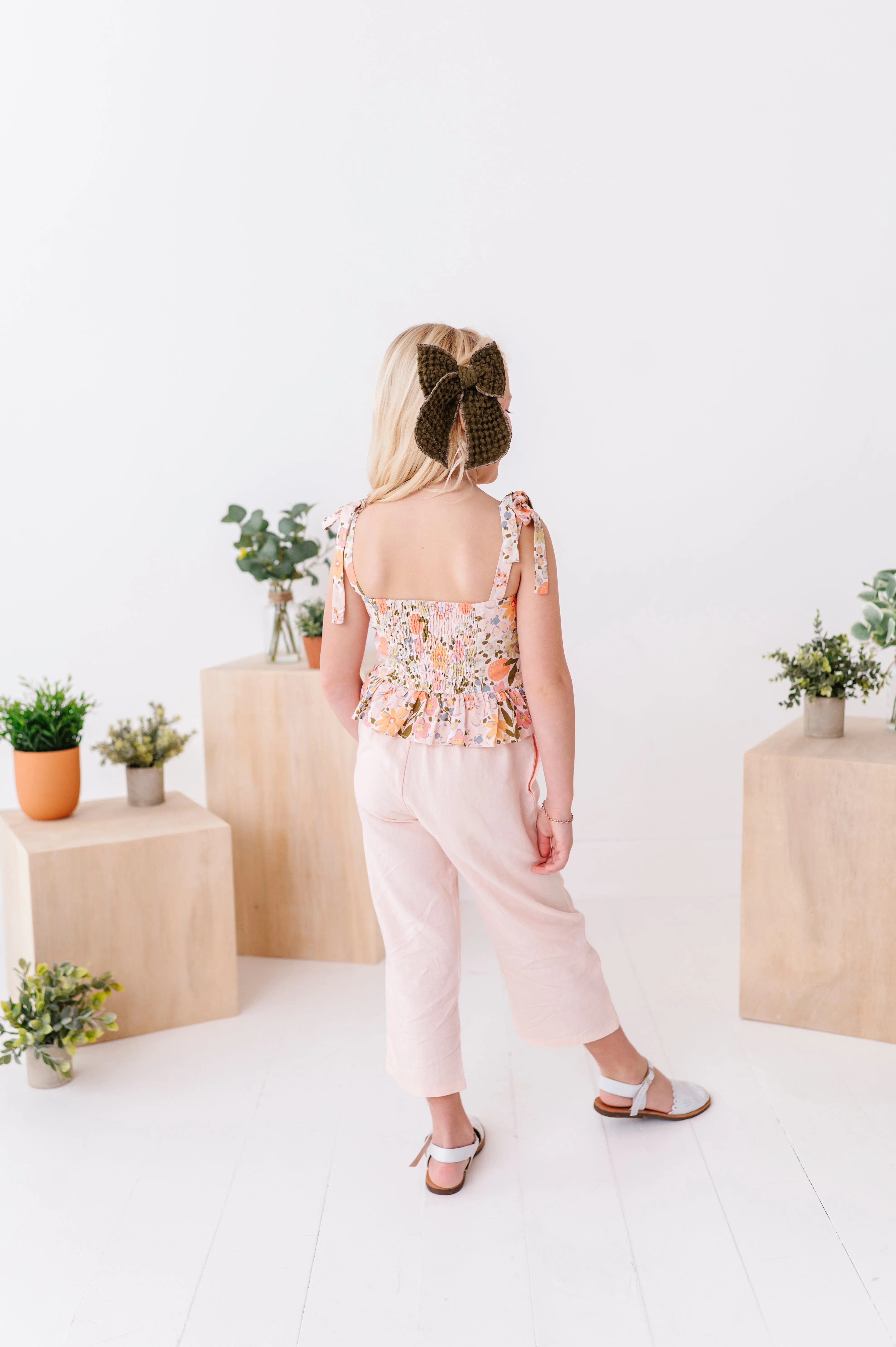 Vintage Blooms | Peplum   Crop Pants Set