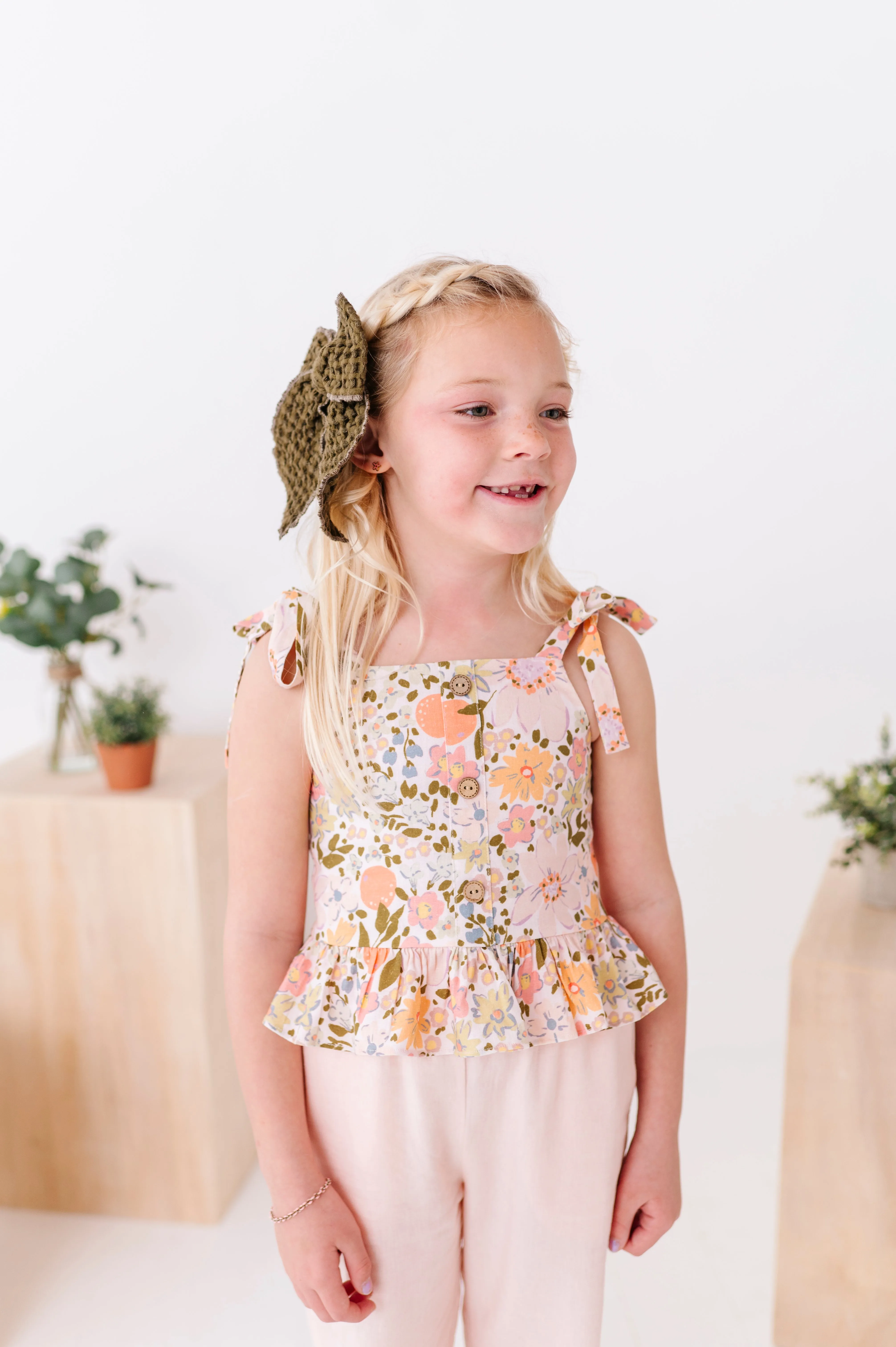 Vintage Blooms | Peplum   Crop Pants Set