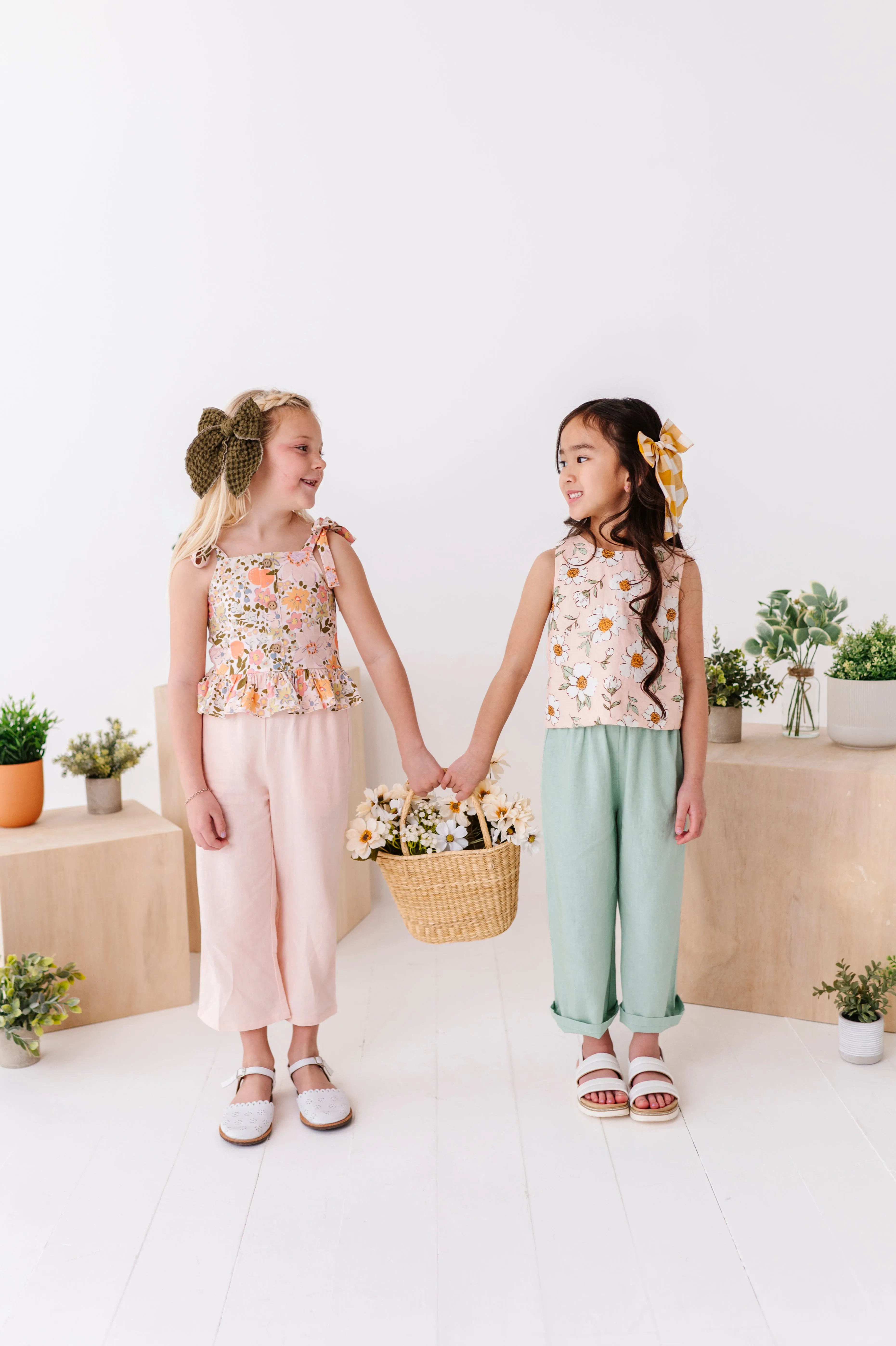 Vintage Blooms | Peplum   Crop Pants Set
