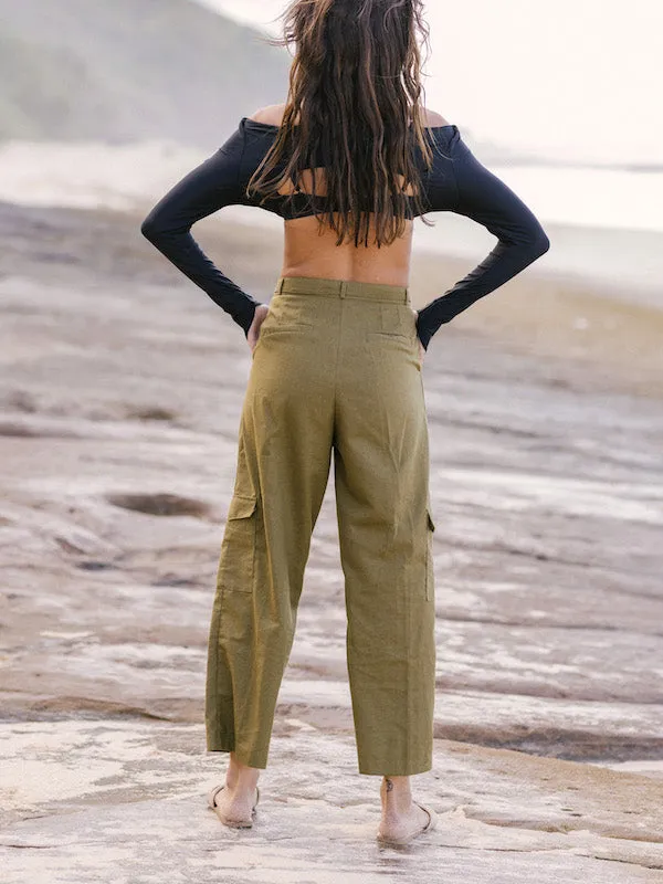 Walk With Me Cargo Pants (Avocado)