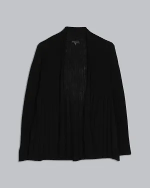 Washable Wool Rib Release Pleat Cardigan