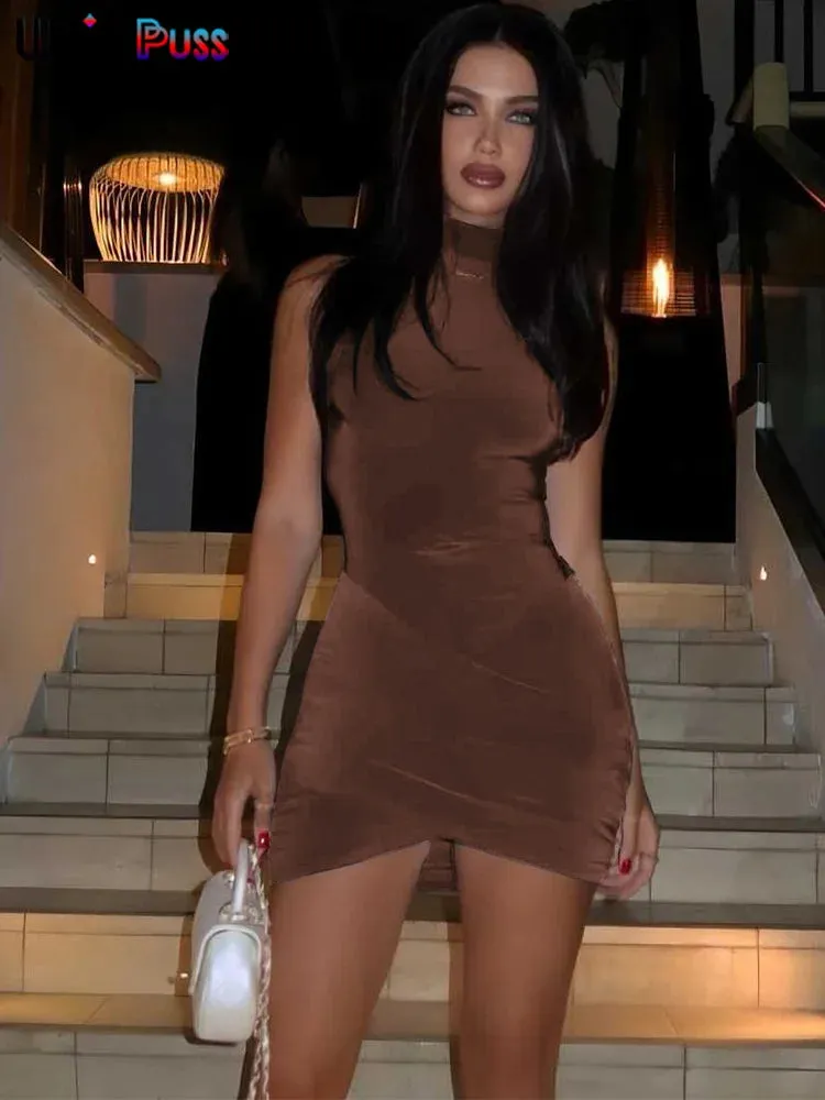 Weird Puss Cross Ruffles Mini Dress