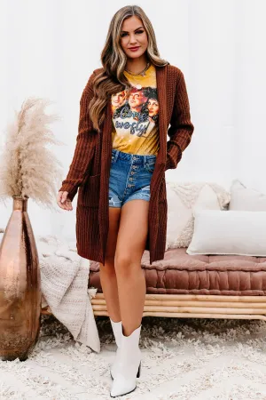 What Really Matters Hooded Cardigan (Brown)