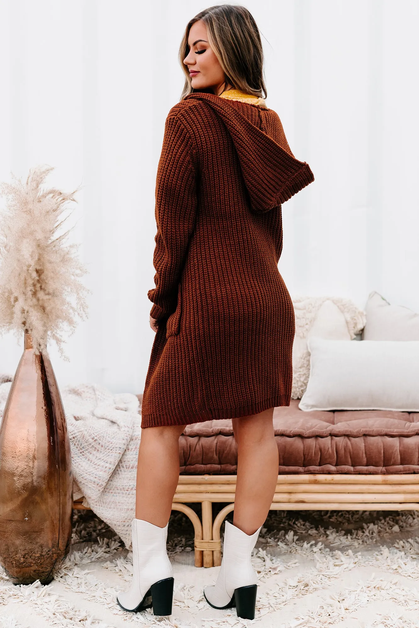 What Really Matters Hooded Cardigan (Brown)