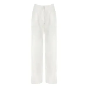 White Wide-Leg Linen Pant