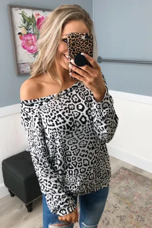 Wild About You Animal Print Top- Off White & Black