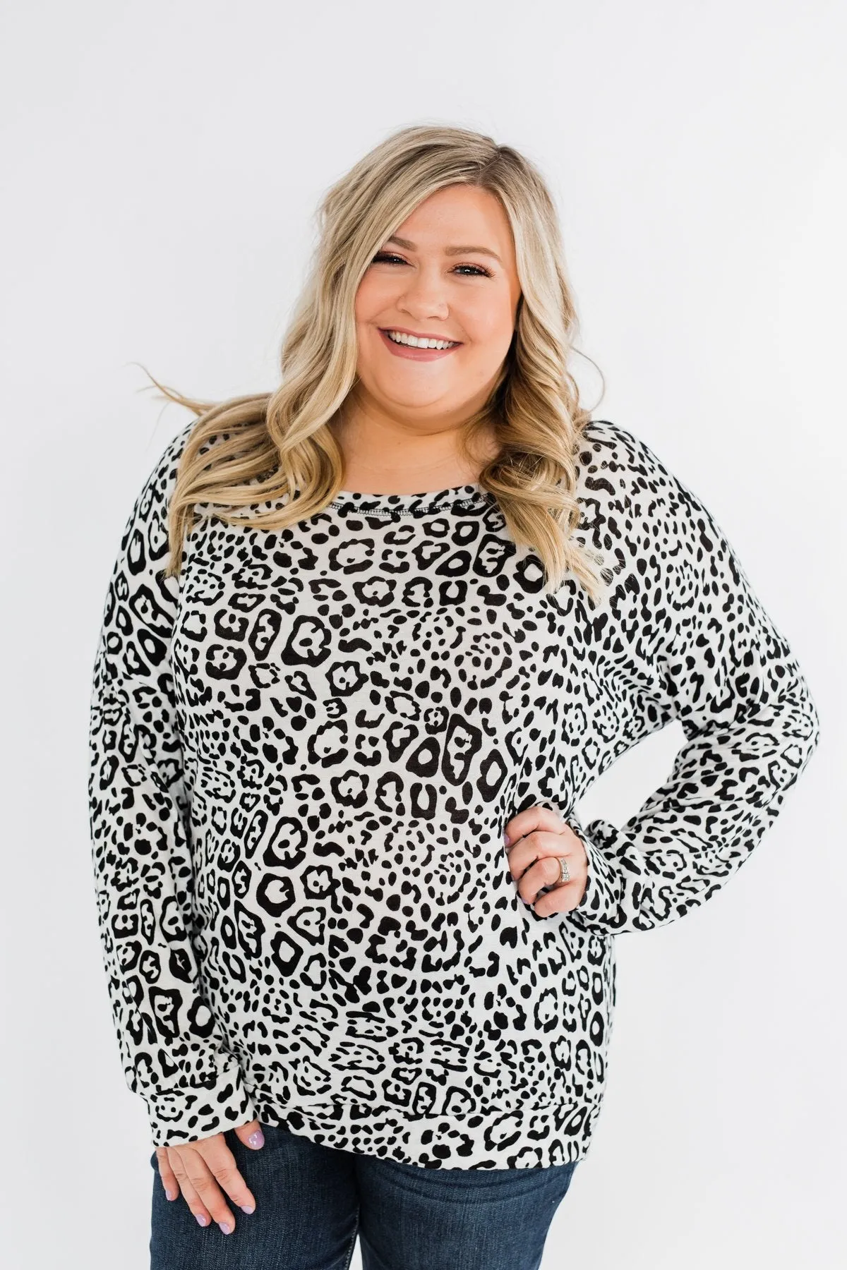Wild About You Animal Print Top- Off White & Black
