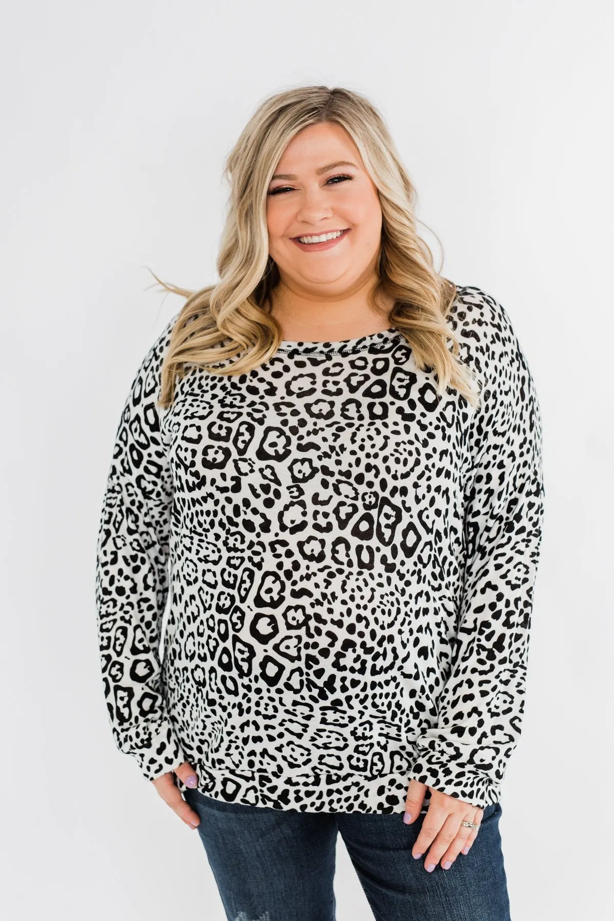 Wild About You Animal Print Top- Off White & Black