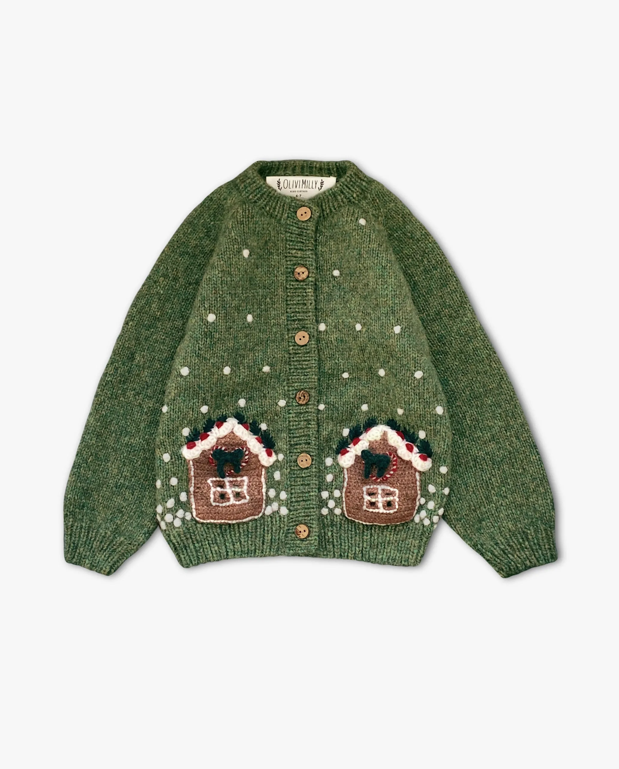 Winter Fairy Tale cardigan | Moss Green